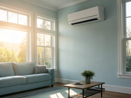 A wall-mounted AC unit in a home that is not cooling properly.