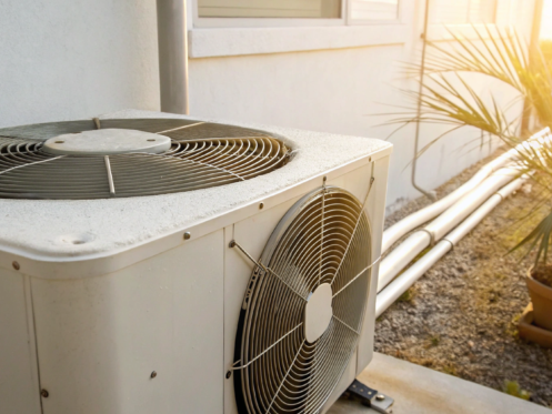 Outdoor unit for a central air conditioner that is not cooling the house.