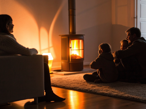 A family enjoying their warm home after getting the best furnace repair service.