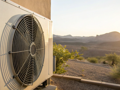 Emergency air conditioning service for a broken outdoor AC unit.