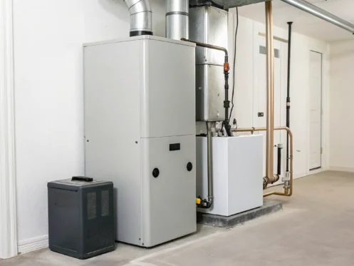 A new furnace installation, a key component of the total replacement cost.