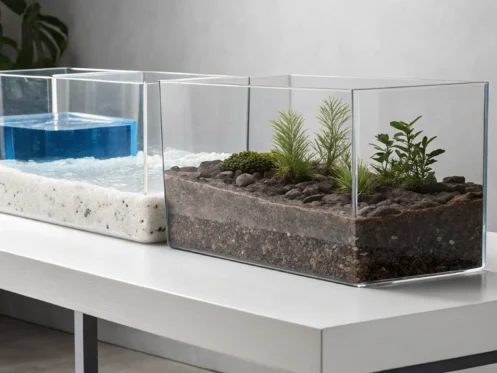 A main sewer line cleaner breaking down a clog of roots and debris inside a pipe.