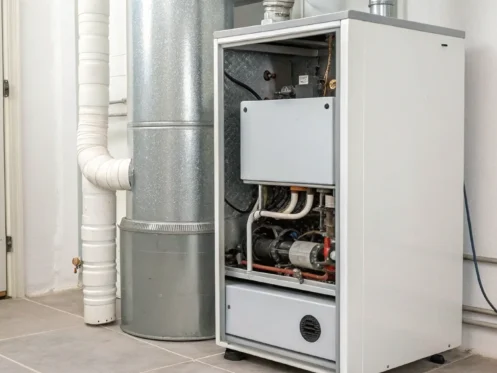 Furnace blowing cold air instead of heat from a home heating unit.